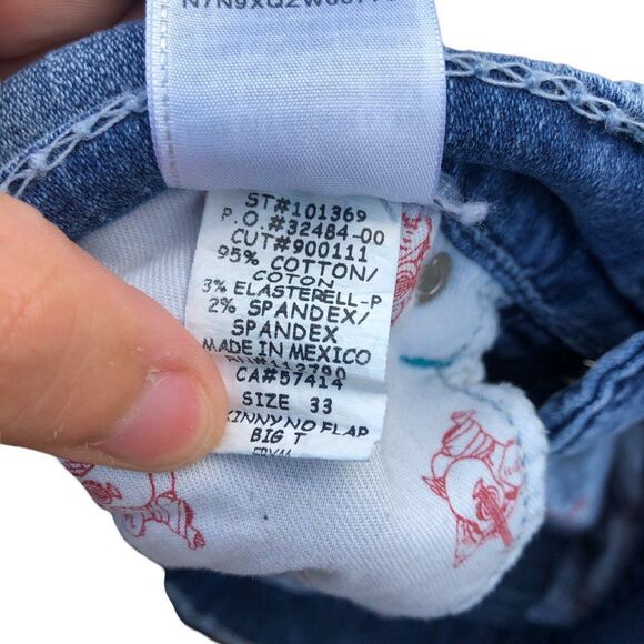 RARE True Religion Jeans Size 33 SKINNY BIG T Jupiter Rain Blue - Picture 14 of 14